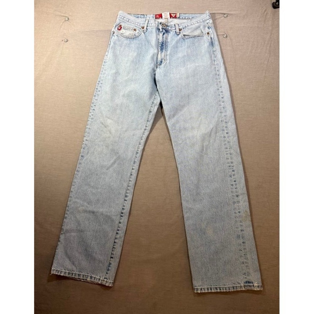 Vintage GUESS Jeans Light Wash Relaxed Fit Denim Pants‎ Mens Size 30x31 USA.